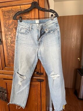 Jonathan Simkhai Light Blue Distressed Women's Relaxed Jeans